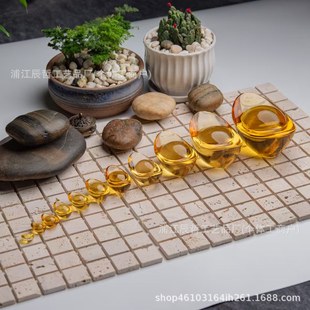 Crystal Small Ingot Ornament for Office Housewarming Furniture Decoration, Fortune-Attracting Yellow Crystal Ingot, Small Yellow Crystal for Attracting Wealth