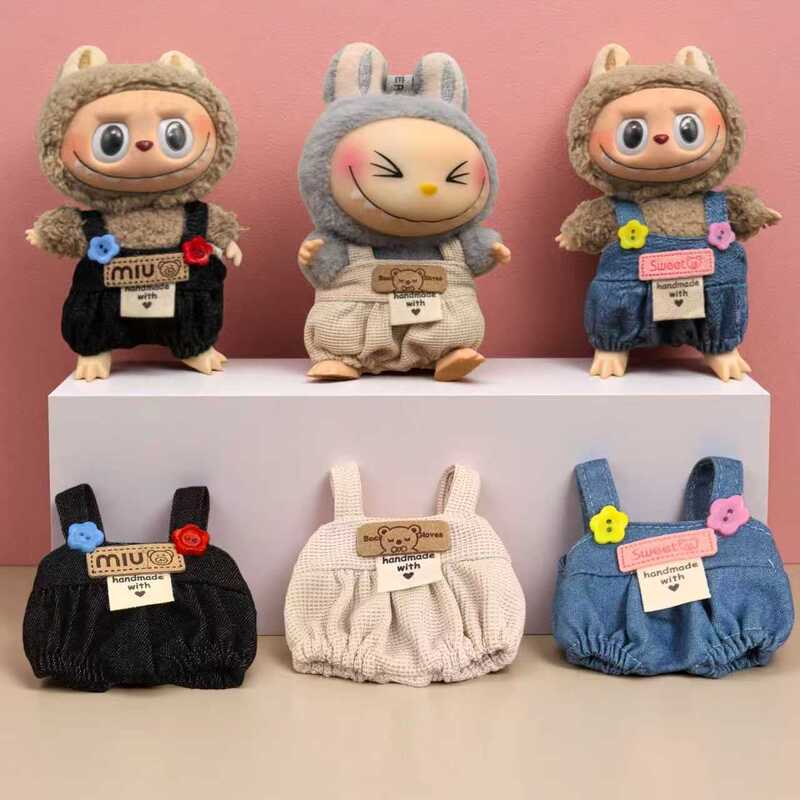 Spot Labubu Baby Clothes Collection Creative 17cm Doll Outfit Set Cute Denim Doll Clothes Accessories Spot Labubu Baby Clothes Collection Creative 17cm Doll Outfit Set Cute Denim Doll Clothes Accessories