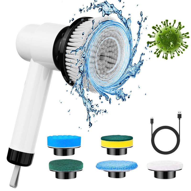 Cross-border handheld wireless electric cleaning brush for bathrooms, a smart kitchen gadget with a long handle for washing dishes and pots Cross-border handheld wireless electric cleaning brush for bathrooms, a smart kitchen gadget with a long handle for washing dishes and pots