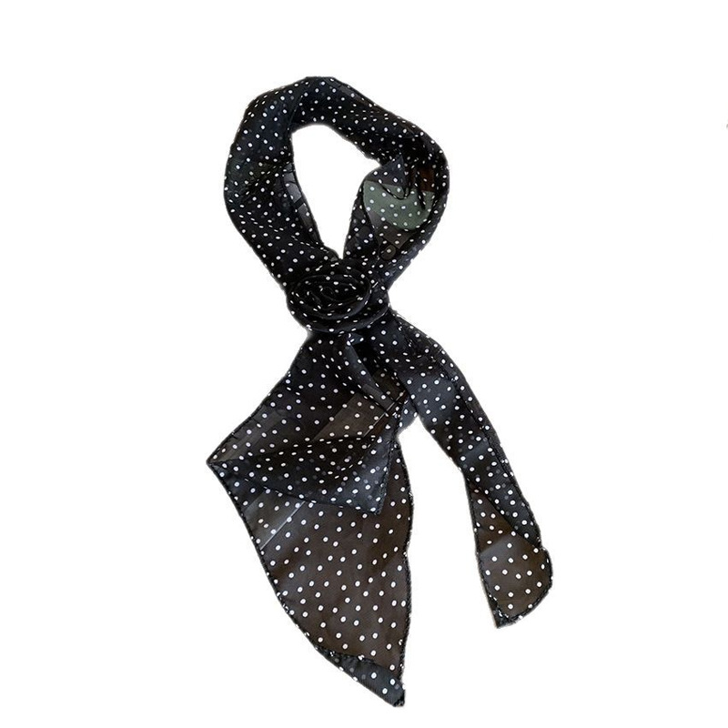 Bandera de cabello nueva combinación de camisa bufandas de seda coreana damas de diseño de punto de onda bufandas de seda simuladas bufandas de decoración