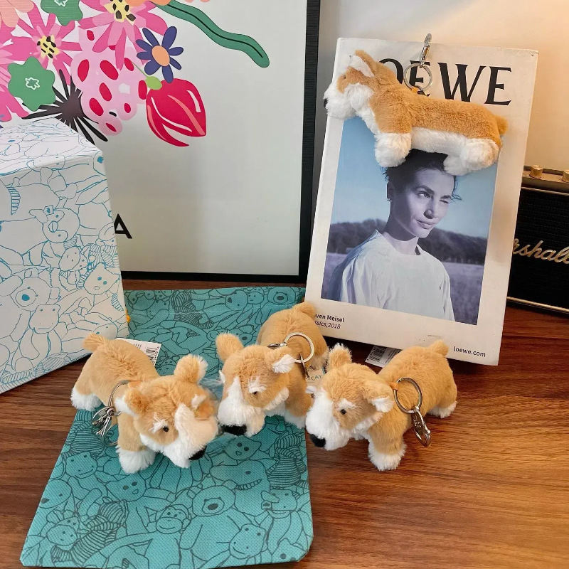 British Je Betty Corgi Pendant Keychain Bag Charm Plush Toy Doll Cute Stuffed Animal Heartwarming