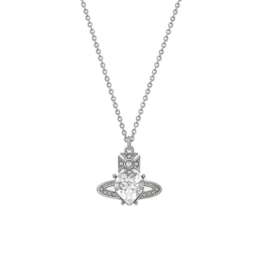 Saturno Diamante Amor collar de la mujer exquisita Luz de lujo de alto grado diseño de nicho dulce temperamento fresco chica caliente estilo cadena clavícula