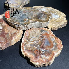 天然木化石スライス樹化玉原石スライス風景石景観奇石茶杯マットベース家庭装飾品