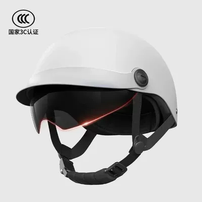 High-Looking Electric Vehicle Helmets for Motosiklet kaskı (dəbilqə) - 3c-light-gray-new-hat-brim-sun-protection-inner-mirror-free-night-walking-reflective-signs-safety-guaranteed