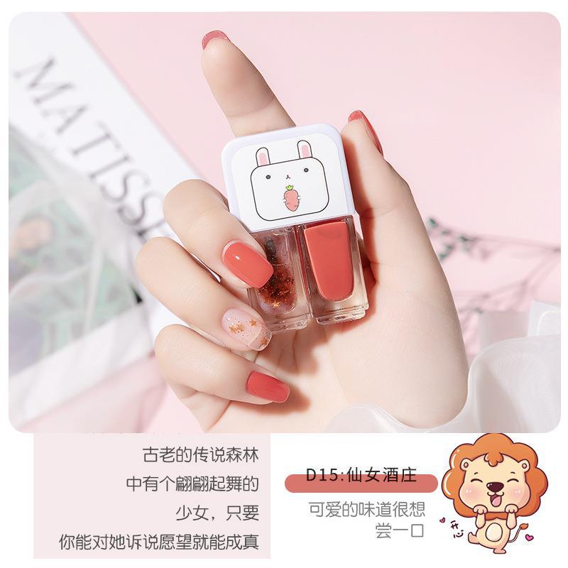 Géminis a base de agua esmalte de uñas hornear-libre de larga duración de secado rápido tearable desnudo transparente inodoro esmalte de uñas al por mayor