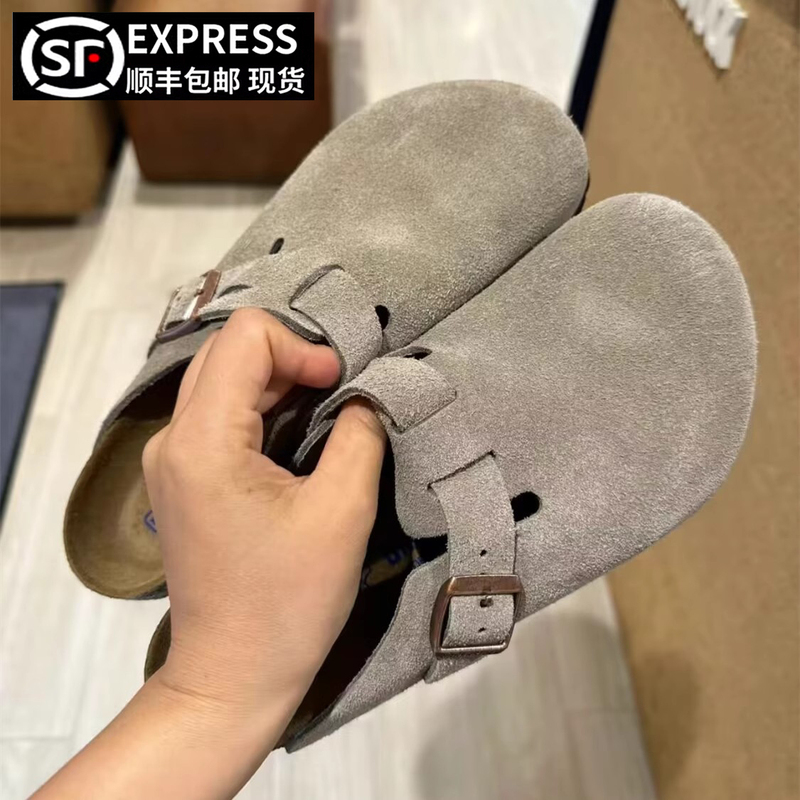 First Layer Cowhide ~ Birkenstock Shoes Women's Slippers Autum New Cork Fishing Thick-Soled Birkenstock Toe Sandals Men's Trendy Slippers