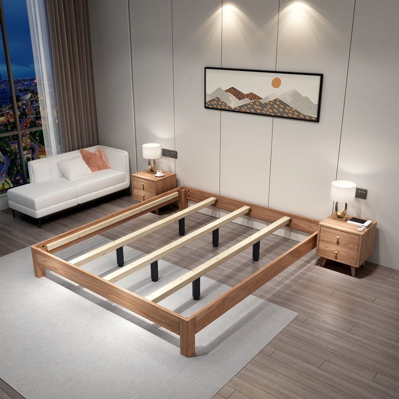 Red Oak Solid Wood Bed Without Bedside Tatami Floor Bed Row Frame Bed Any Size Customized Solid Wood Color