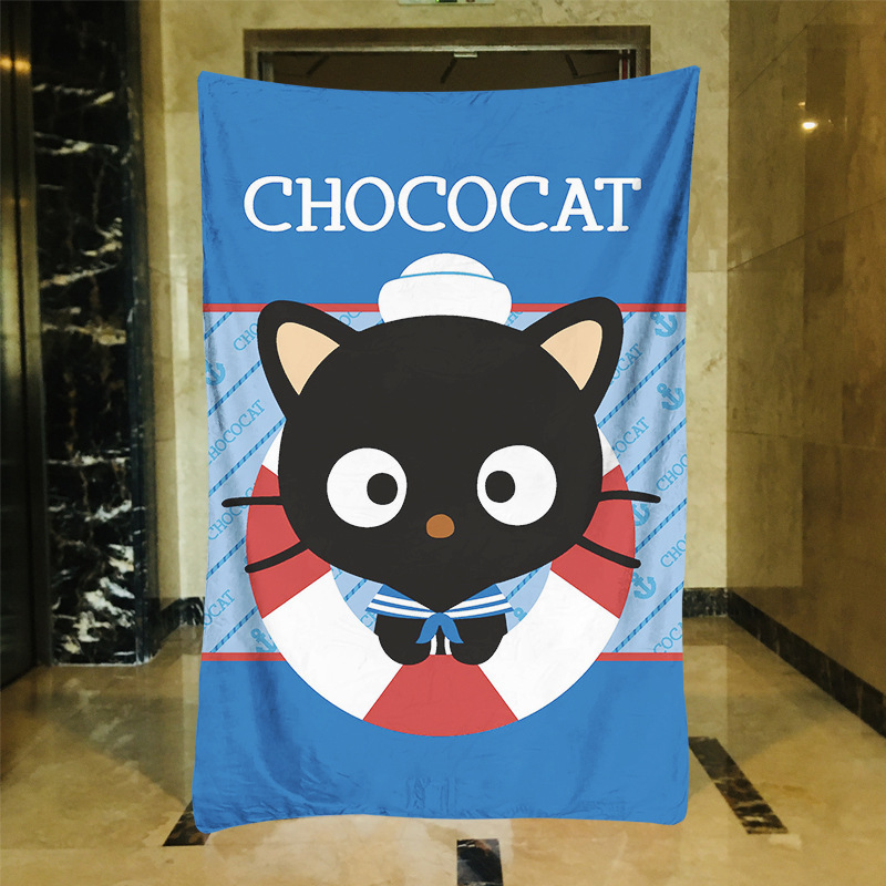 Series Chocolate Black Cat Multi-picture Cartoon Peripheral Single-sided Flannel Blanket Nap Sofa Blanket Series Chocolate Black Cat Multi-picture Cartoon Peripheral Single-sided Flannel Blanket Nap Sofa Blanket