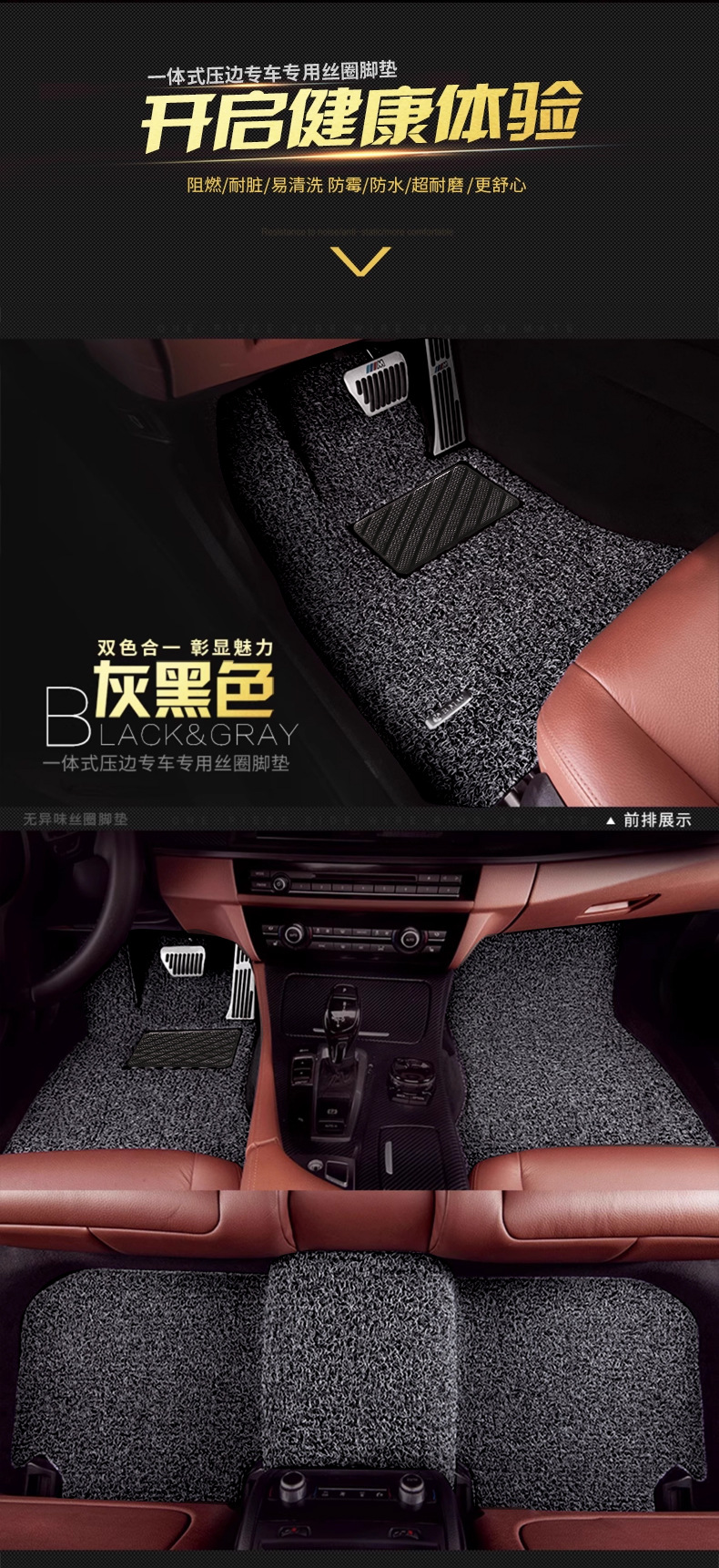 Suitable for Tesla Model Y/3 Car Wire Loop Floor Mats, Special Anti-Slip and Dirt-Resistant Custom Carpet Mats