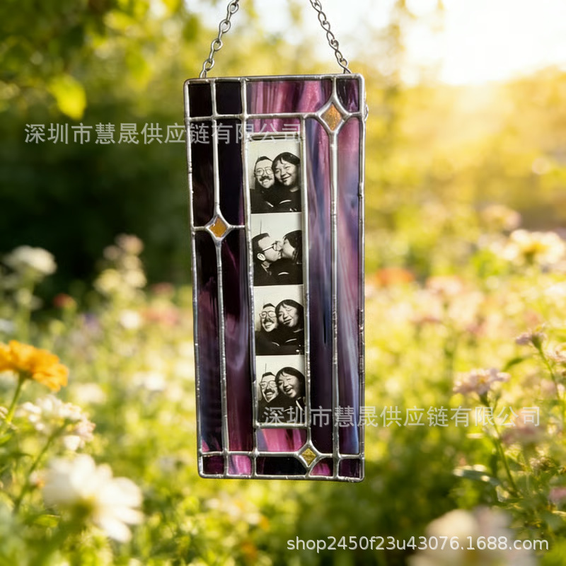 Cross-Border Handmade Stained Glass Photobooth Frame Colorful Photo Booth Frame