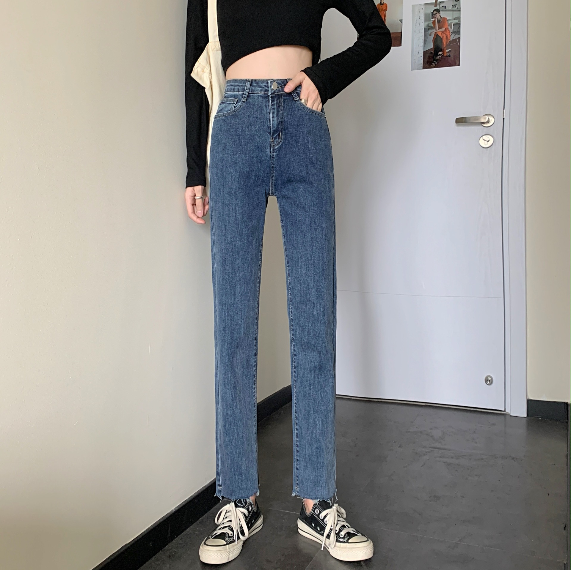 Fitted elastic jeans