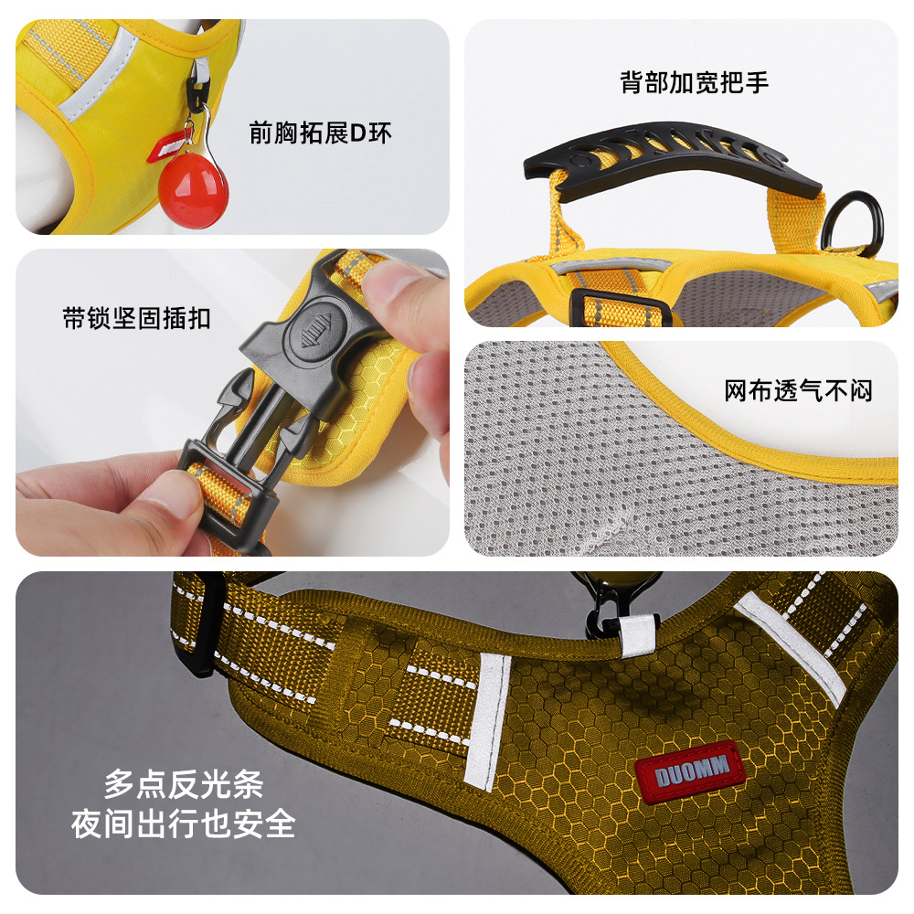 Arnés popular para perros, correa reflectante antipull para mascotas, arnés antiescape para perros pequeños y medianos