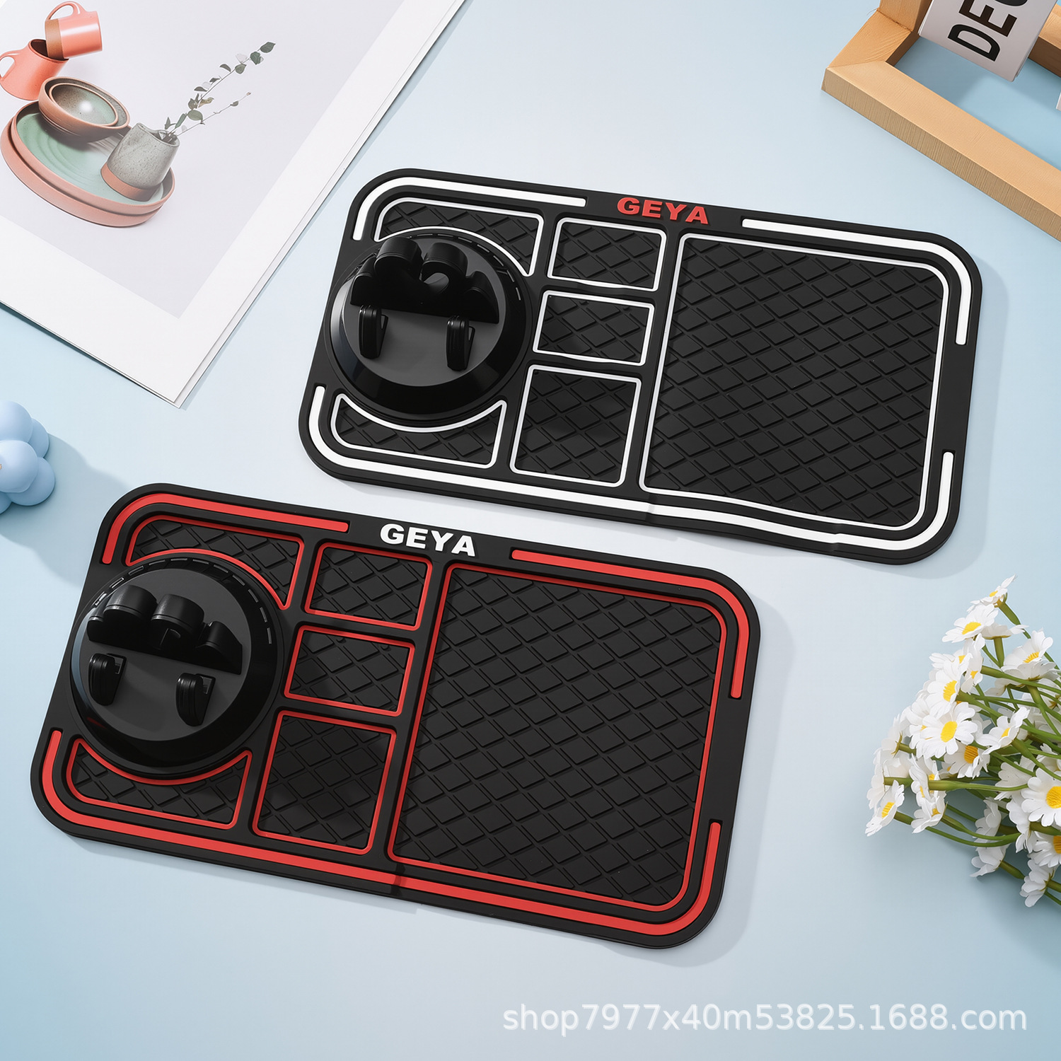 Multifunctional Car Anti-Slip Mat, Car Mount, Dashboard Phone Navigation Holder, Temporary Parking Number Plate