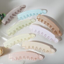 日韩ins香蕉夹发饰新款透明交叉扭扭夹后带式马尾竖夹带齿盘发抓