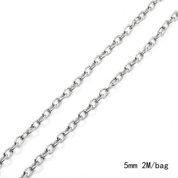 1.4 dense cross chain Width 5mm Electroplating white K 2 meters/pack