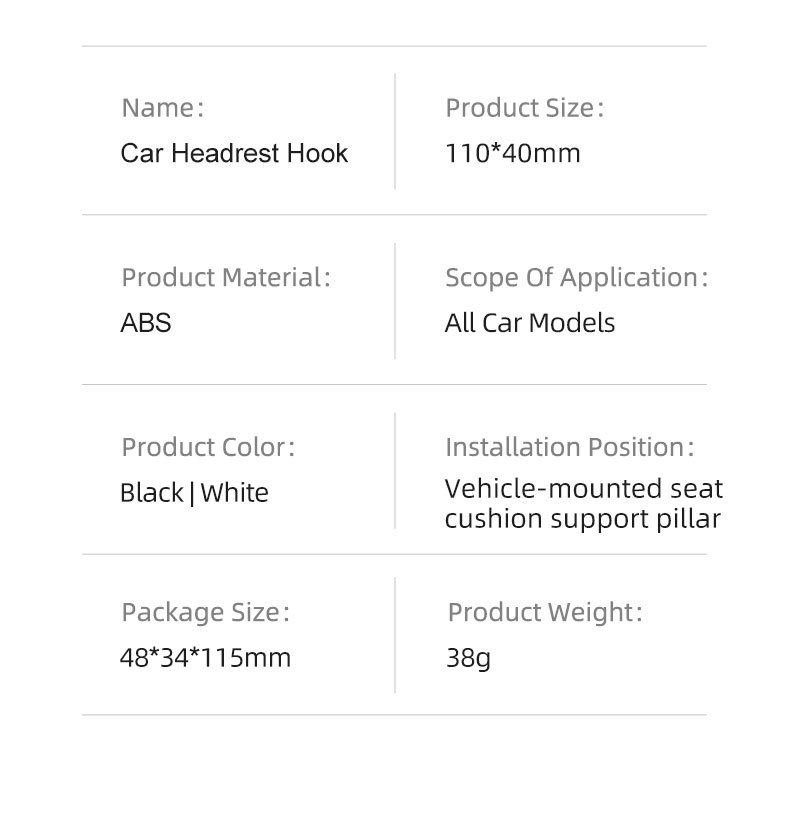 Car Seat Soft Hook for Rear Seat Backrest, Multifunctional Small Hook for Car Interior Use