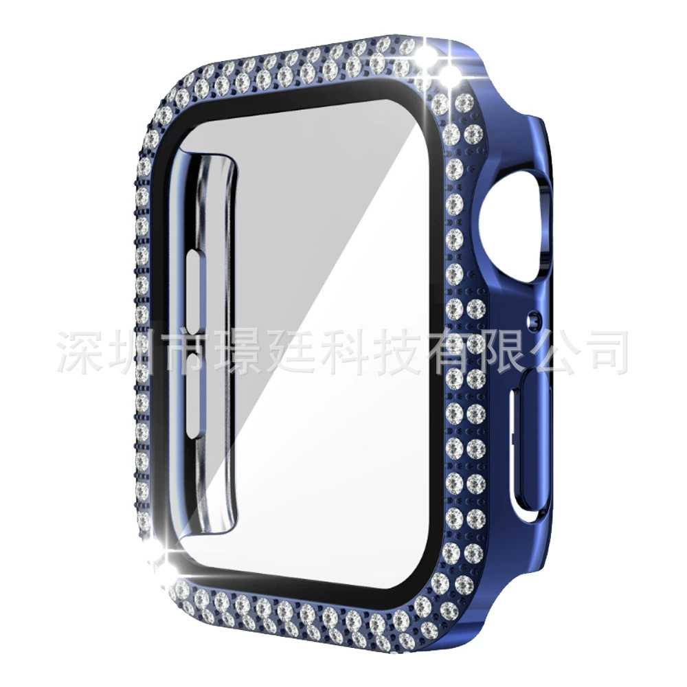 Suitable for Apple Double Diamond Frame Steel Case PC case PC case Apple Watch8/SE/7/6/5/4/32