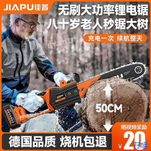 Jiapu Lithium Electric Saw Household Rechargeable High Power Handheld Electric Chain Saw Small Multifunctional Outdoor Tree Cutting Wood Saw