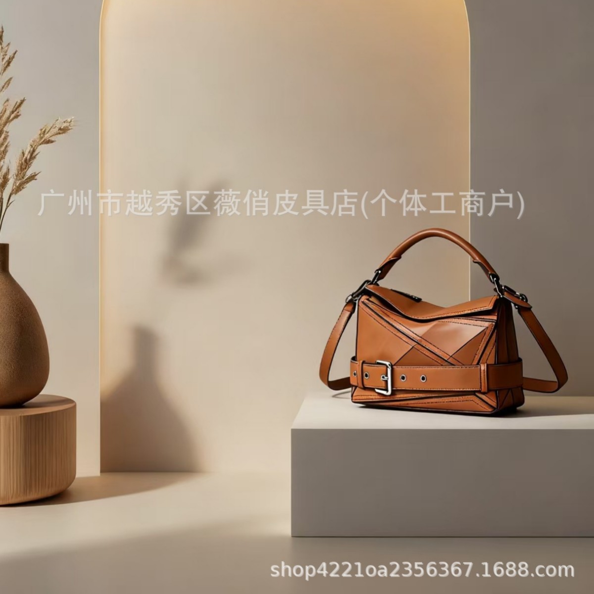 2025 Autumn Top Grain Cowhide Puzzle Geometric Motorcycle Bag Genuine Leather Women's Large Capacity Crossbody Handbag