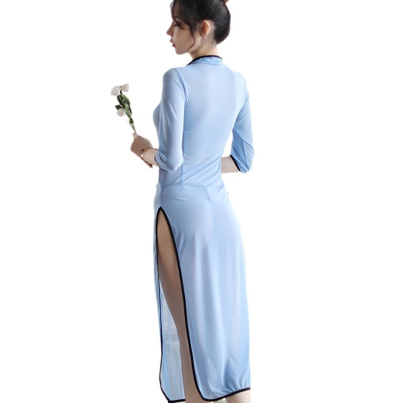 Ropa interior sexy, uniforme de tenedor lateral para mujer, cheongsam de estilo de la República de China, cheongsam sexy, puro deseo de salir del fabricante