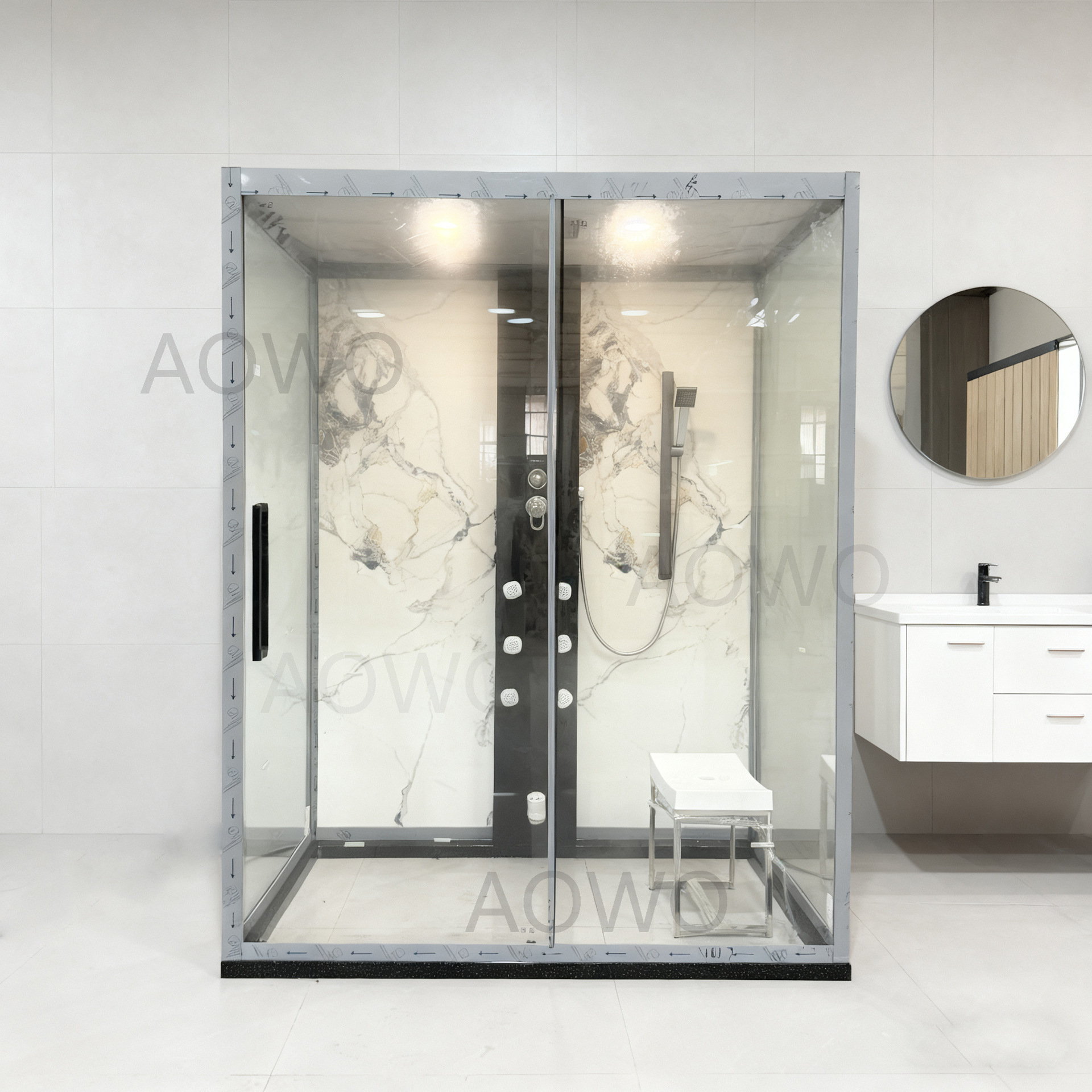 Sala de ducha con sauna casa de ducha integral no estándar sala de vapor húmedo seco sala de ducha integral