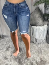 K 38976 High Waist Stretch Slim Fit Denim Shorts ��������ţ