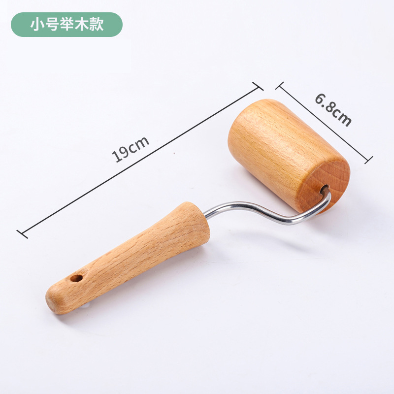 En stock rolling pin artefacto de cuero rodillo de una sola mano de madera maciza rodillo de ahorro de mano de obra al vapor bollo relleno dumpling piel image 11
