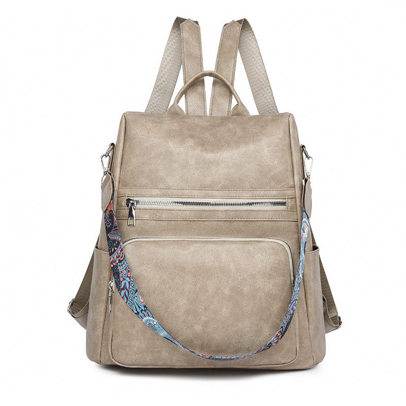 Especial transfronteriza 2024 Nueva Mochila de cuero suave de las mujeres del estilo coreano mochila de viaje antirrobo multifuncional retro de moda