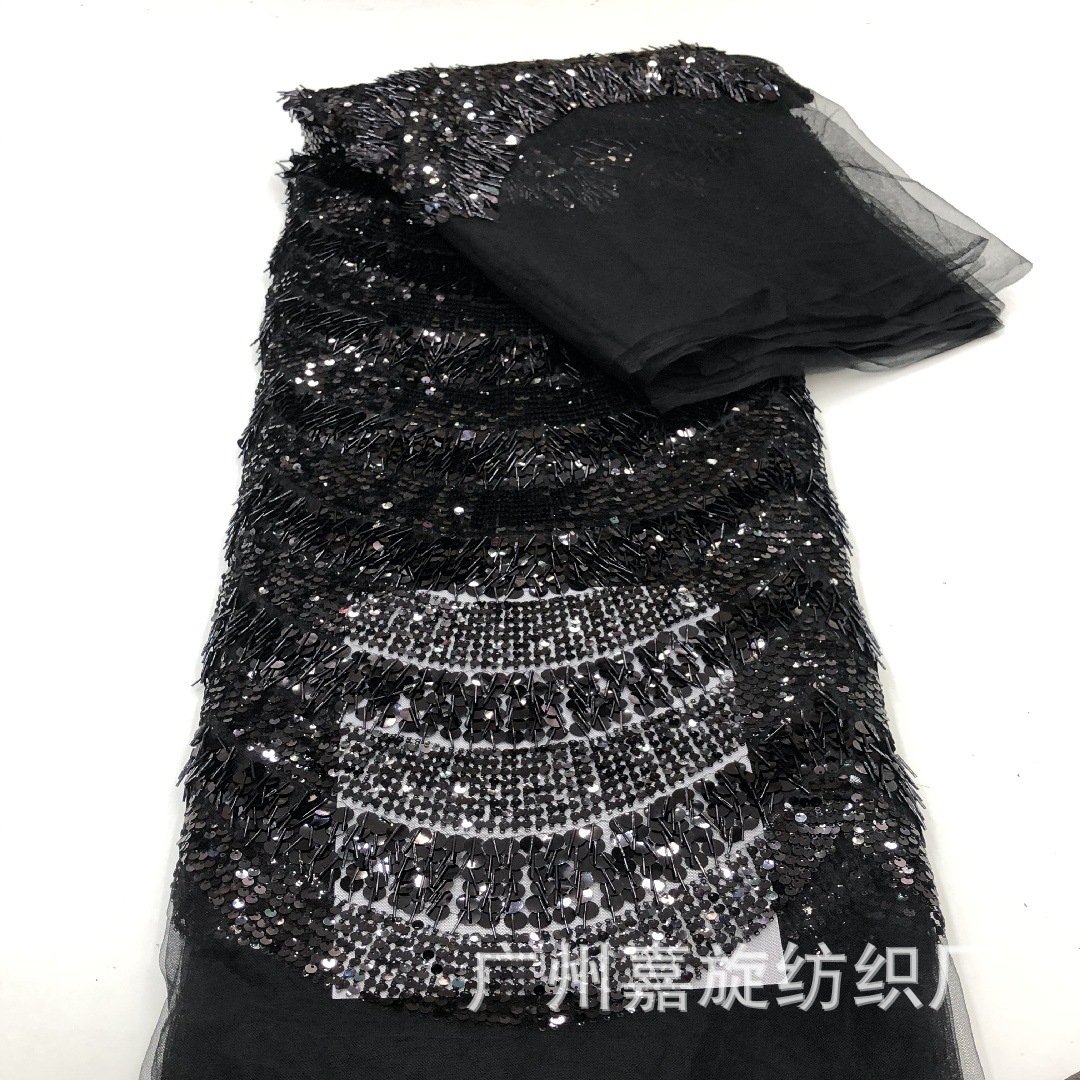 3 + 7 + 9 cm ondas de arco tela de malla de rollo largo moda sequinilla ropa de rendimiento vestido vestido de niños tela bordada