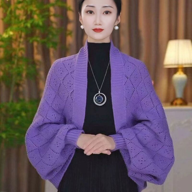 [Upgrade] New Autumn and Winter Knitted Cut Out Shawl for Women, Warm and Versatile Cardigan, Large Factory Wholesale