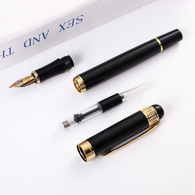 Pluma de metal suministro directo de fábrica en stock Negro Firma Pluma de regalo pluma letras LOGO negocio Pluma letras