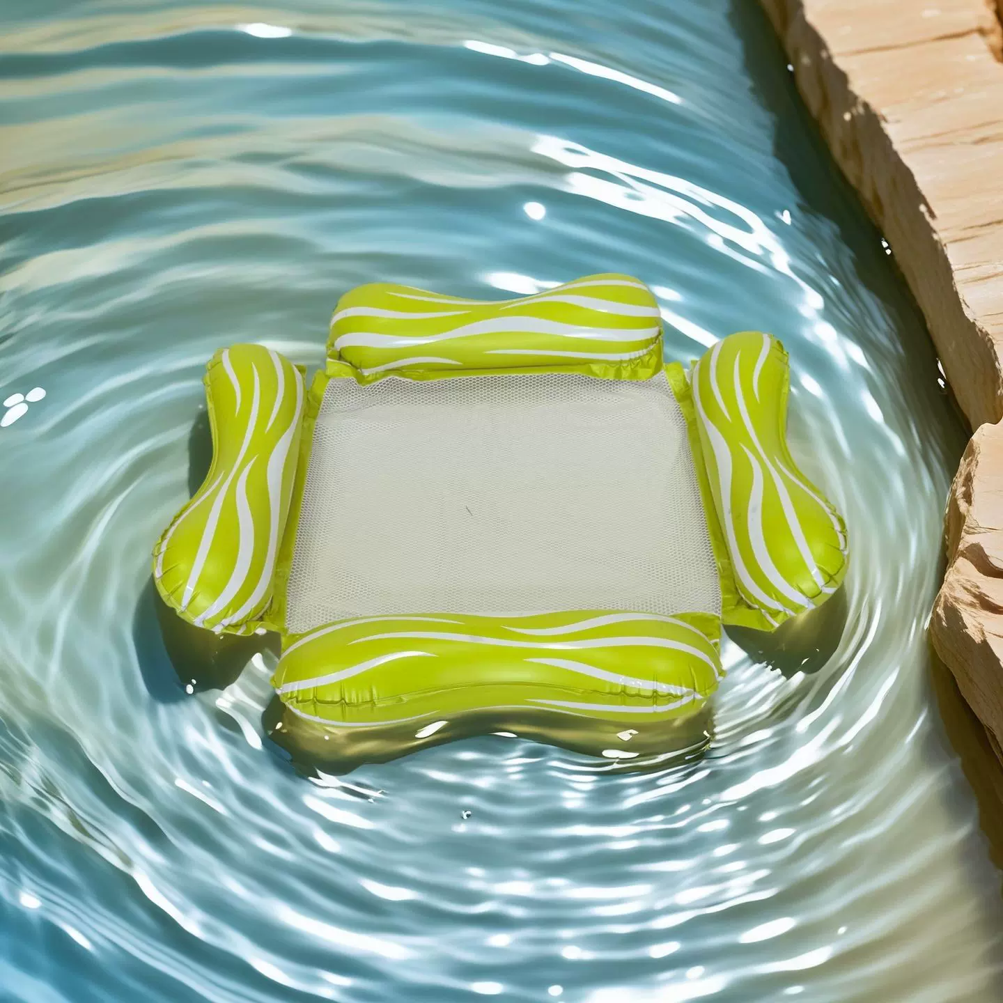 跨境热销水上充气四管波纹网布躺椅浮床充气浮排