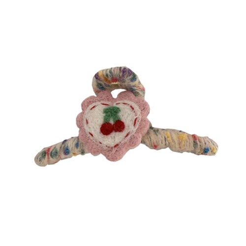 Cute Cherry Flocked Big Shark Clip Hairpin Craft Hair Accessory Simple  Autumn/Winter New Style Rear Head Hair Accessory