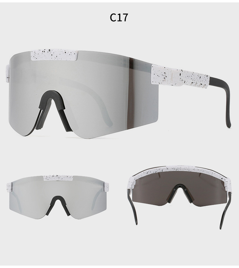 90g Weight Half Frame Glasses Structure Sunglasses Classification Tac, UV400 Protection Lens Material Biker Glasses Style Travel, Fishing Occasion All Seasons Season Unisex Gender Grey, Black Color Exaggerated Punk Streetwear Color Block Tac UV400 Protection Biker Half Frame Sports Sunglasses 23