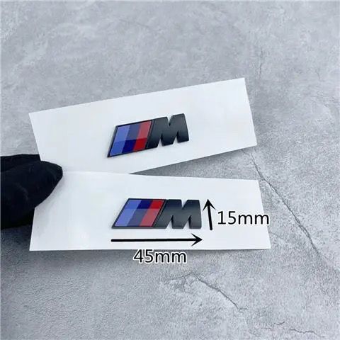 Suitable for BMW M emblem side decals, 1 Series, 5 Series, 7 Series, BMW 3 Series M kit, X3, X5, M3 car emblem stickers, black modification