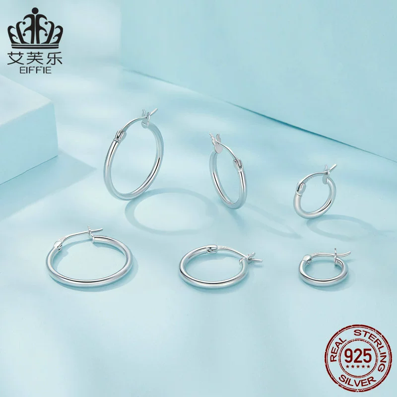Подарочные серьги Eva Life Genuine earrings, платиновый аксессуар, 925 образец серебра, простой и элегантный дизайн