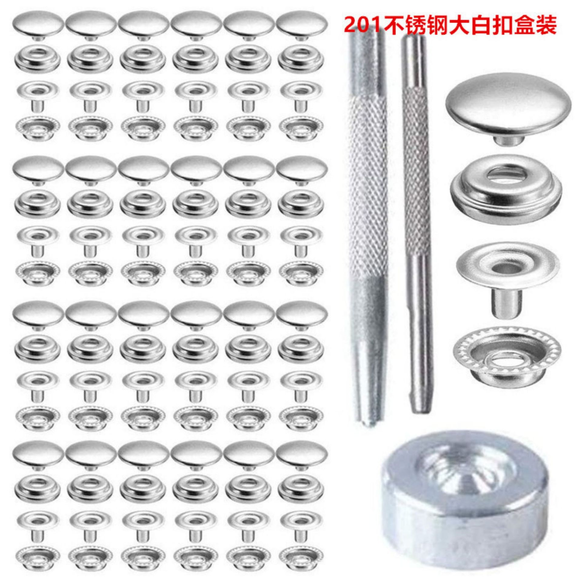 Para transfronteriza 50 sets 15mm de acero inoxidable de cuatro juntas de la hebilla de montaje de la Caja herramienta de instalación 201 gran hebilla blanca en stock al por mayor