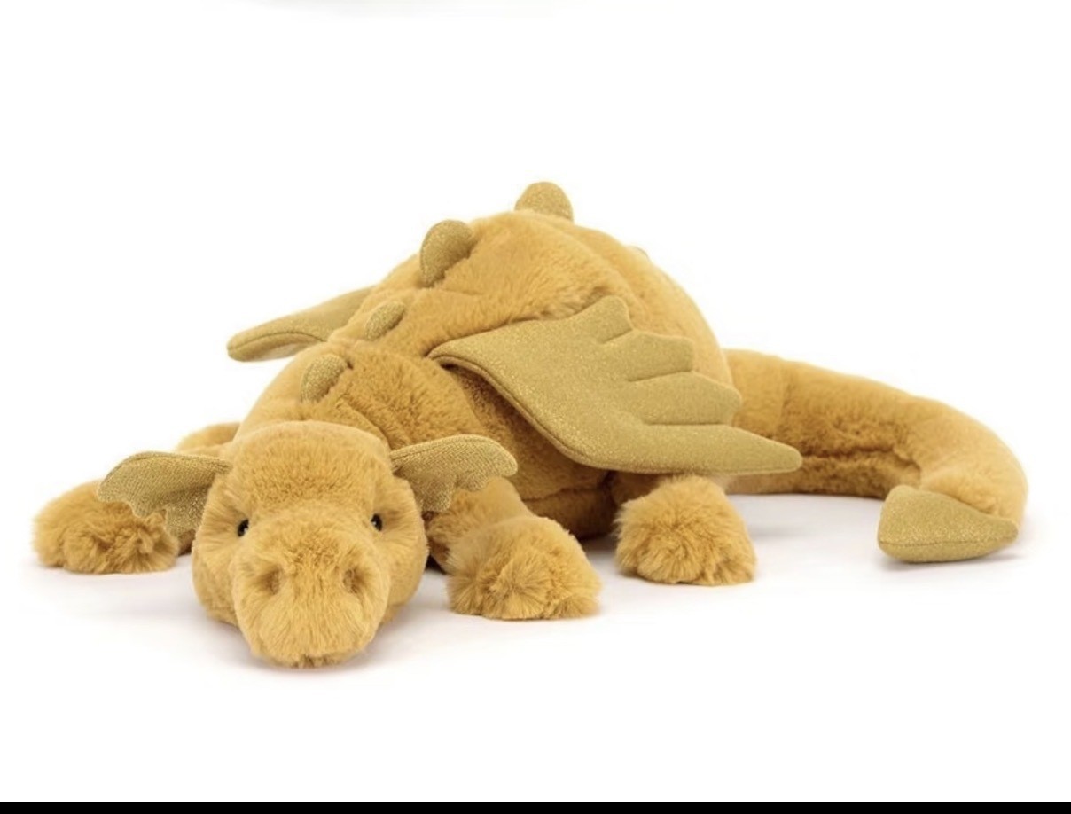 Dragão Dourado 50cm / Modelo completo com três padrões (siga a coleção para receber um saco de pó)