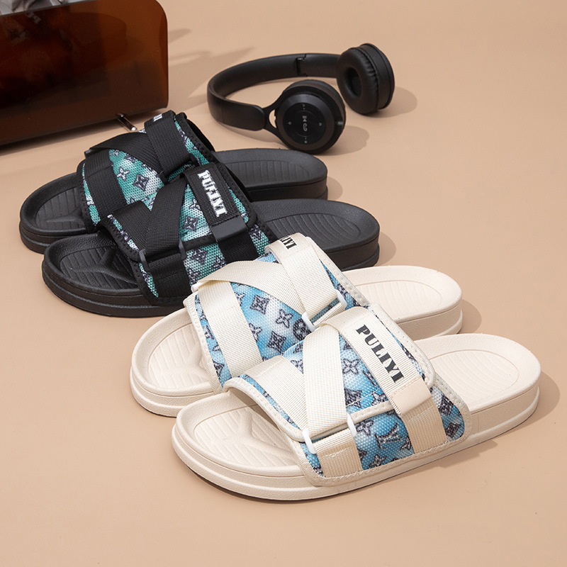 Nuevas zapatillas de pareja de verano para hombres con suela suave de moda coreana personalidad vacaciones zapatillas juveniles