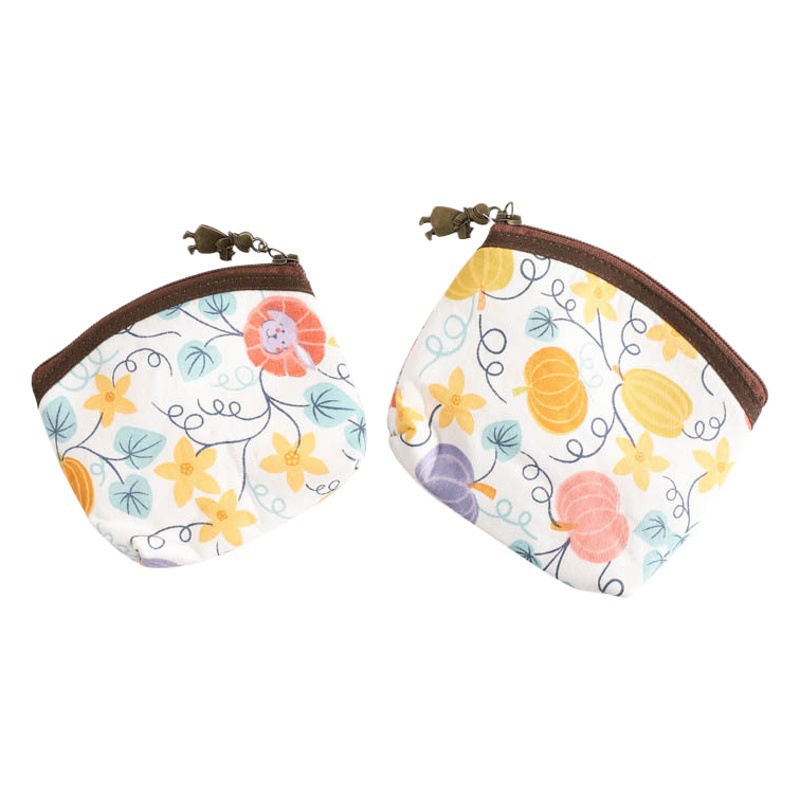 Coin Purse Female Mini Cute Key Bag Card Holder Printed Cotton Thickeneded Square Sanitary Napkin Storage Bag Student