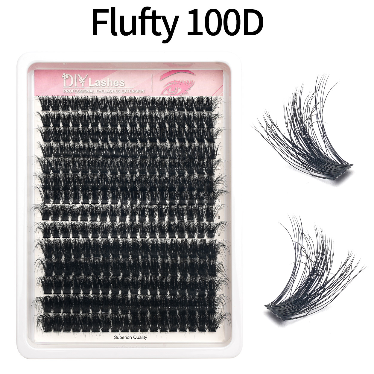 Pestañas postizas transfronterizas 600 racimos Spikes pestañas de hadas puntiagudas nuevas pestañas segmentadas de bricolaje 100D lote de fábrica