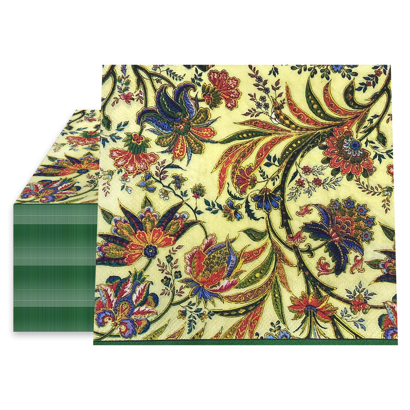 Freshly Made New Retro Color Napkins Floral Print Napkins Holiday Party Napkins Cross-Border Wholesale Freshly Made New Retro Color Napkins Floral Print Napkins Holiday Party Napkins Cross-Border Wholesale
