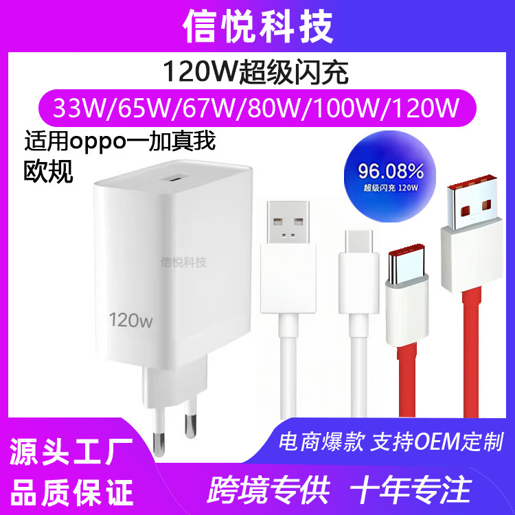 European Standard 120W Suitable for Oppo Oneplus Full Series Super Flash Charging Reno12/11/10/9/8 Charger European Standard 120W Suitable for Oppo Oneplus Full Series Super Flash Charging Reno12/11/10/9/8 Charger