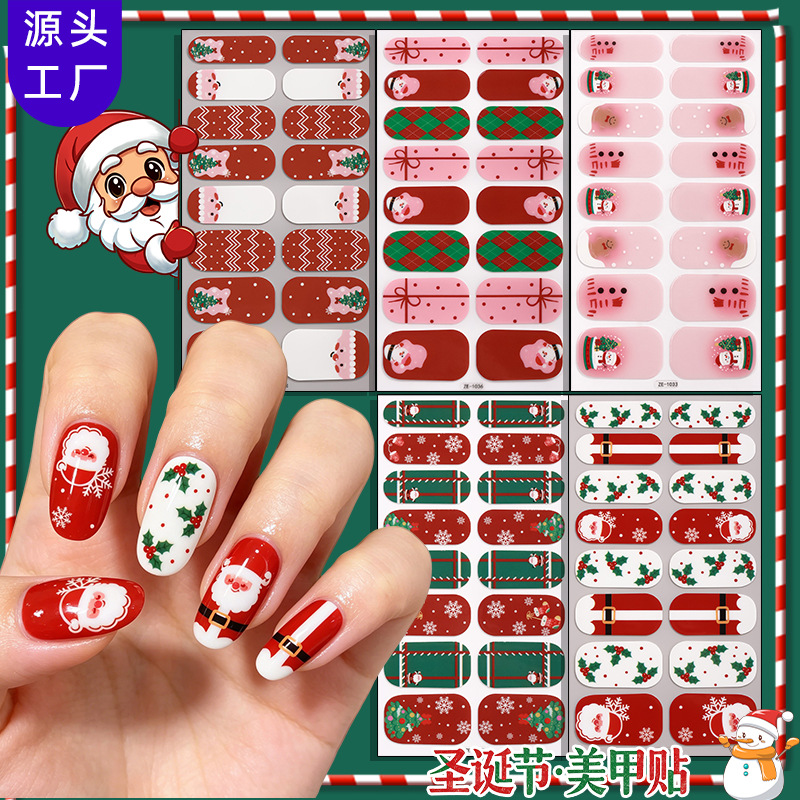 Zhengxiang Cross-Border In-Stock Nail Polish Film Nail Stickers Christmas Glitter Hot Stamping European and American Foreign Trade Hot-Selling Snowflake Nail Stickers