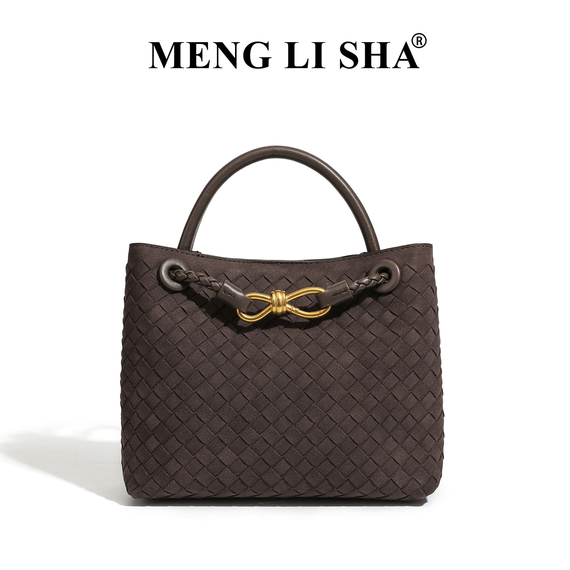 Túi tote nữ da lộn dệt vintage phong cách cao cấp, quai xách tay và đeo chéo