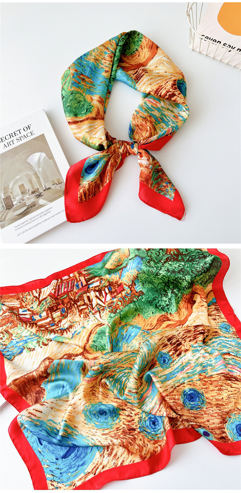40g Weight Silk Scarf Classification Outdoor, Travel Occasion Polyester Material Printing Pattern Spring&Summer Season Women's Gender Printing Design Elegant Style Women's Elegant Printing Polyester Printing Silk Scarf 22