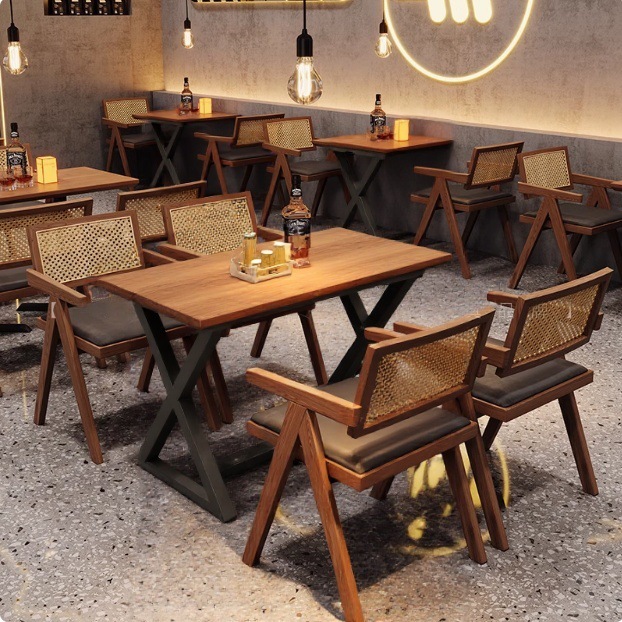 快餐店桌椅网红烧烤店快餐店餐桌出租屋食堂餐厅桌椅餐饮商用桌子
