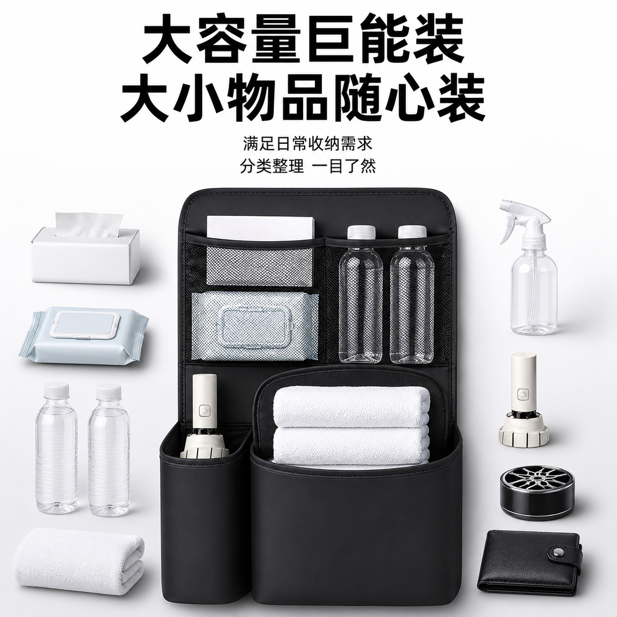 Suv Car Trunk Storage Bag, Multi-Functional Seat Back Storage Hanging Bag, Large Capacity Waterproof Storage Box