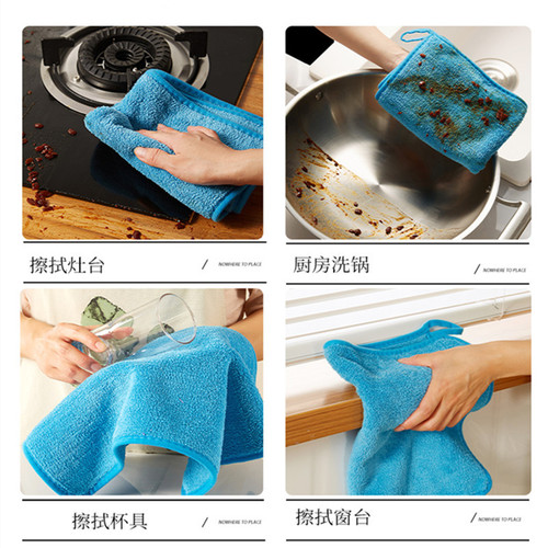 Composite coral velvet thick car floor table cleaning cloth absorbent thick home cleaning towel