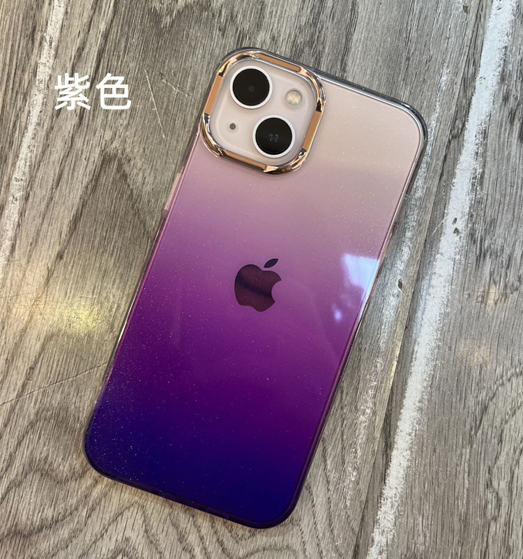 Funda para teléfono móvil Apple 17PROMAX de un solo color, funda protectora acrílica creativa con brillo degradado para iPhone 14/15